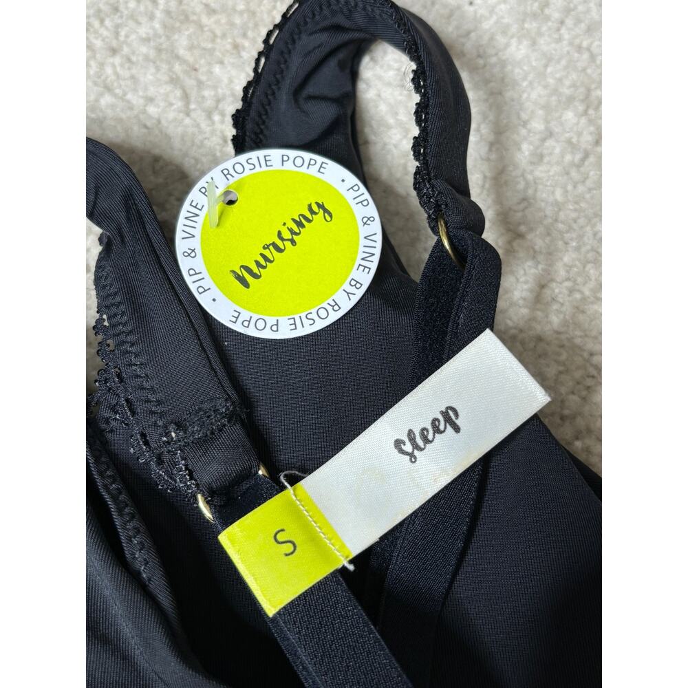 Pip & Vine By Rosie Pope Sleep Maternity Nursing Bra Black Sz S Removable Pads - Picture 6 of 6